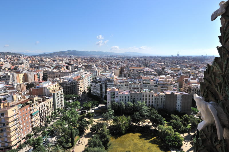 鐘塔から眺めるバルセロナ市街