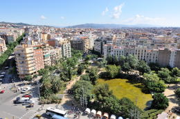 鐘塔から眺めるバルセロナ市街