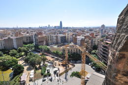 鐘塔から眺めるバルセロナ市街