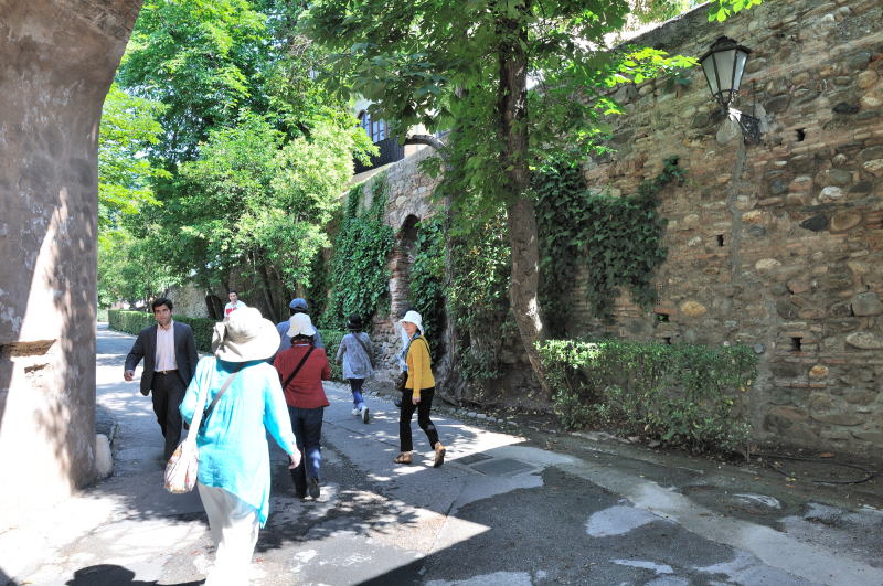 車両の門[Puerta de los Carros]の直下から宮殿側を望む