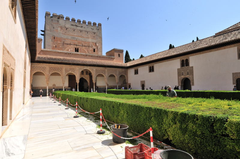 アラヤネスの中庭[Patio de los Arrayanes]、別名、アルベールカ[al Beerkah]の中庭またはコマレス[Comares]の中庭と呼ばれる