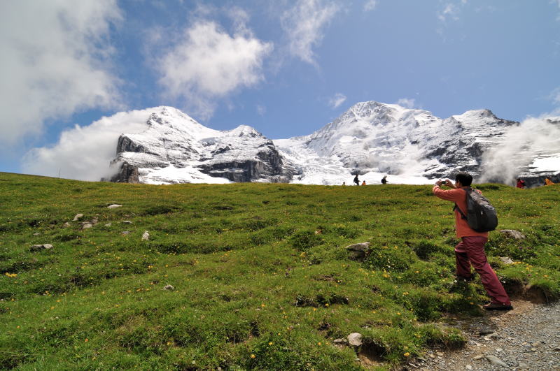 お花畑の向こうはアイガー