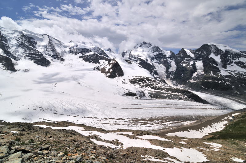 ベルニナアルプスと氷河