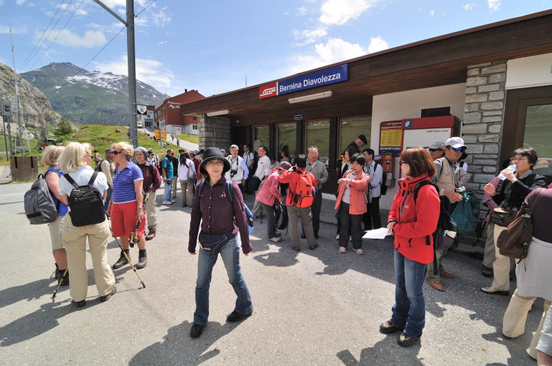 世界遺産に登録されたベルニナ線のベルニナ・ディアボレッツァ駅
